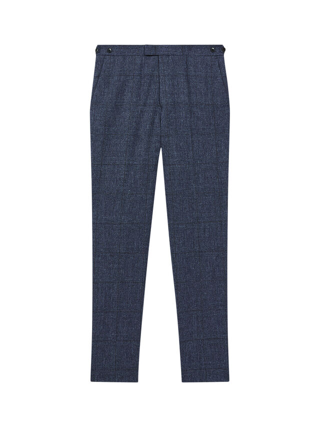 Barrett Slim Fit Wool-Linen Check Trousers